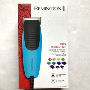 Remington Kid's Gentle & Quiet Haircut Kit w/ Color Coded Combs, 21 Pieces NEW